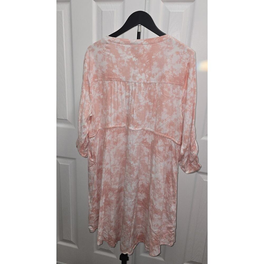 Torrid 1x Pink And White Tie-dye Dress - Picture 2 of 7